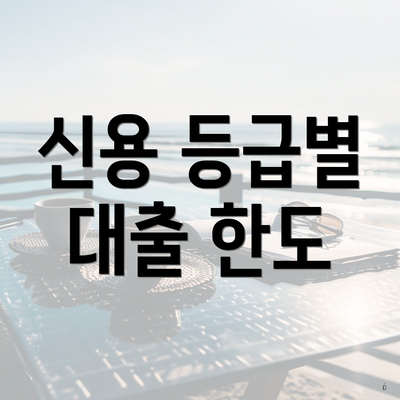 신용 등급별 대출 한도
