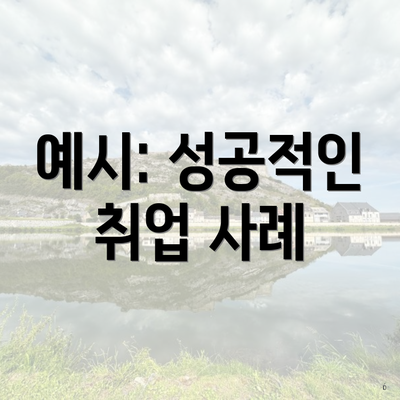 예시: 성공적인 취업 사례