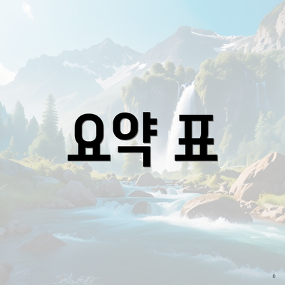 요약 표