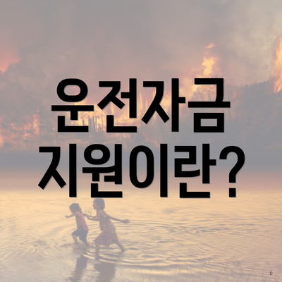 운전자금 지원이란?