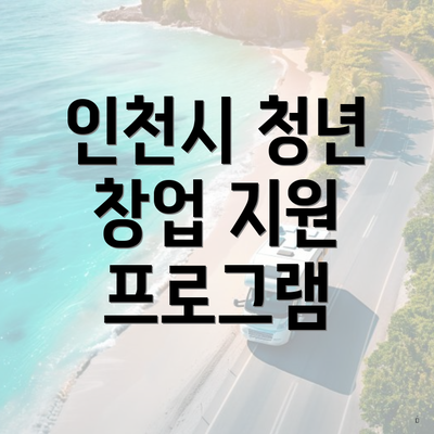 인천시 청년 창업 지원 프로그램