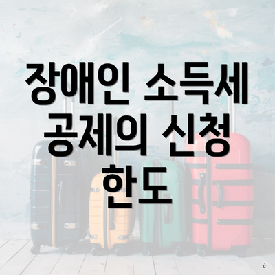 장애인 소득세 공제의 신청 한도