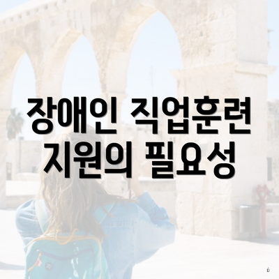 장애인 직업훈련 지원의 필요성
