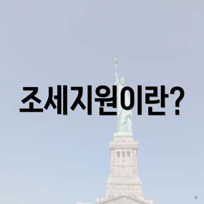 조세지원이란?