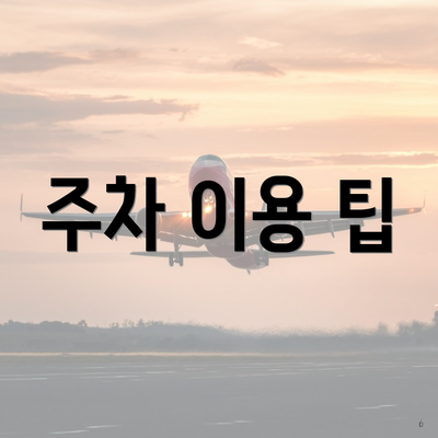 주차 이용 팁
