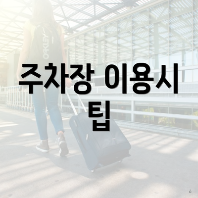 주차장 이용시 팁
