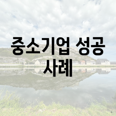 중소기업 성공 사례