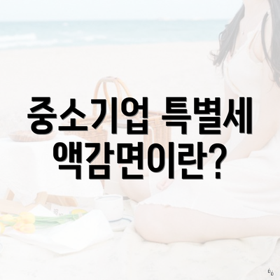 중소기업 특별세액감면이란?