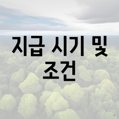 지급 시기 및 조건