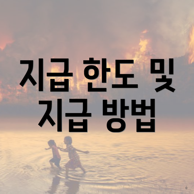 지급 한도 및 지급 방법