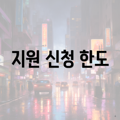 지원 신청 한도