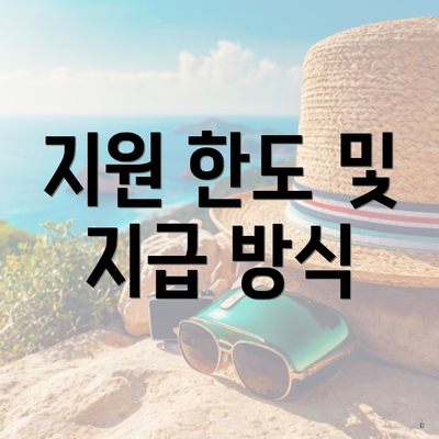 지원 한도 및 지급 방식