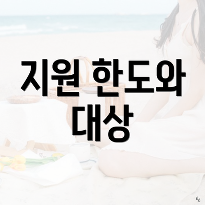 지원 한도와 대상