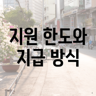 지원 한도와 지급 방식