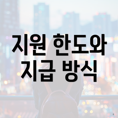 지원 한도와 지급 방식