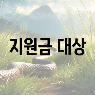 지원금 대상