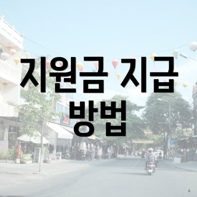 지원금 지급 방법