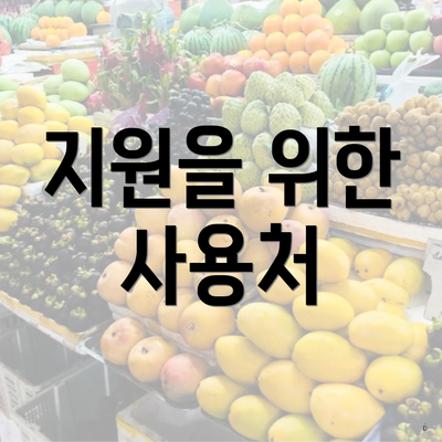 지원을 위한 사용처