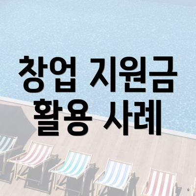 창업 지원금 활용 사례
