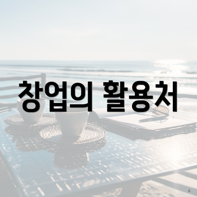 창업의 활용처