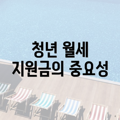 청년 월세 지원금의 중요성