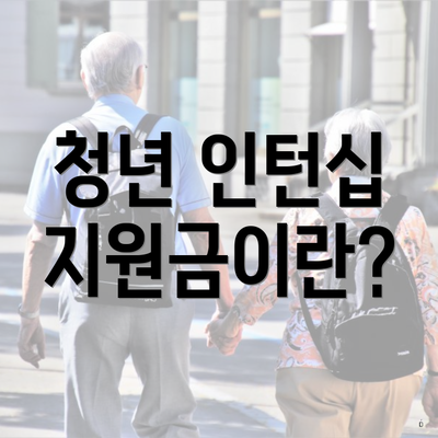 청년 인턴십 지원금이란?