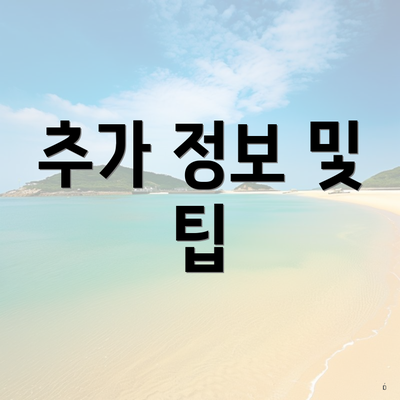 추가 정보 및 팁