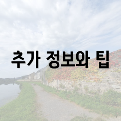 추가 정보와 팁