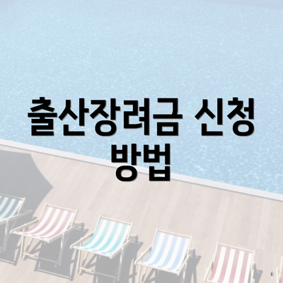 출산장려금 신청 방법
