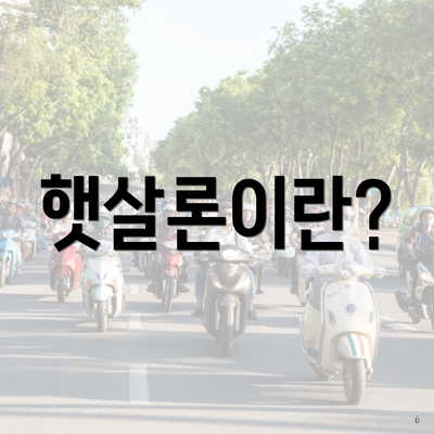햇살론이란?