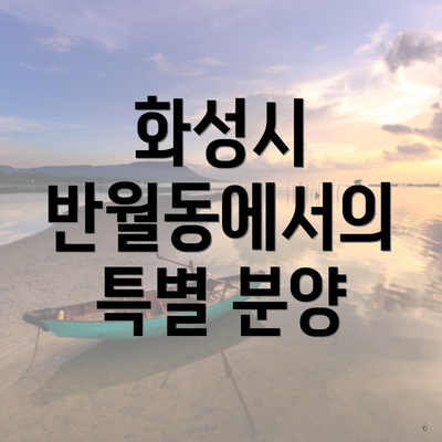 화성시 반월동에서의 특별 분양