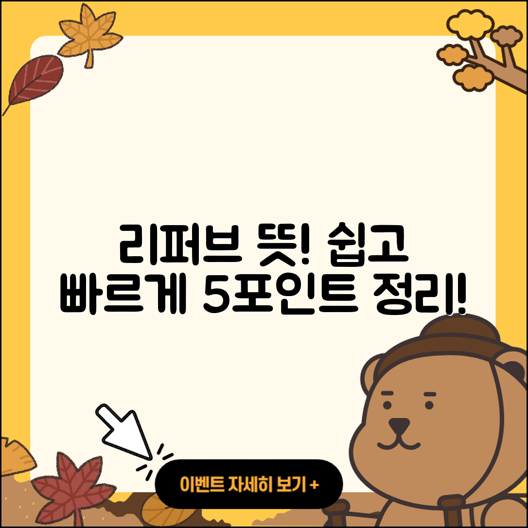 리퍼브뜻 쉽게 이해하는 5가지 포인트