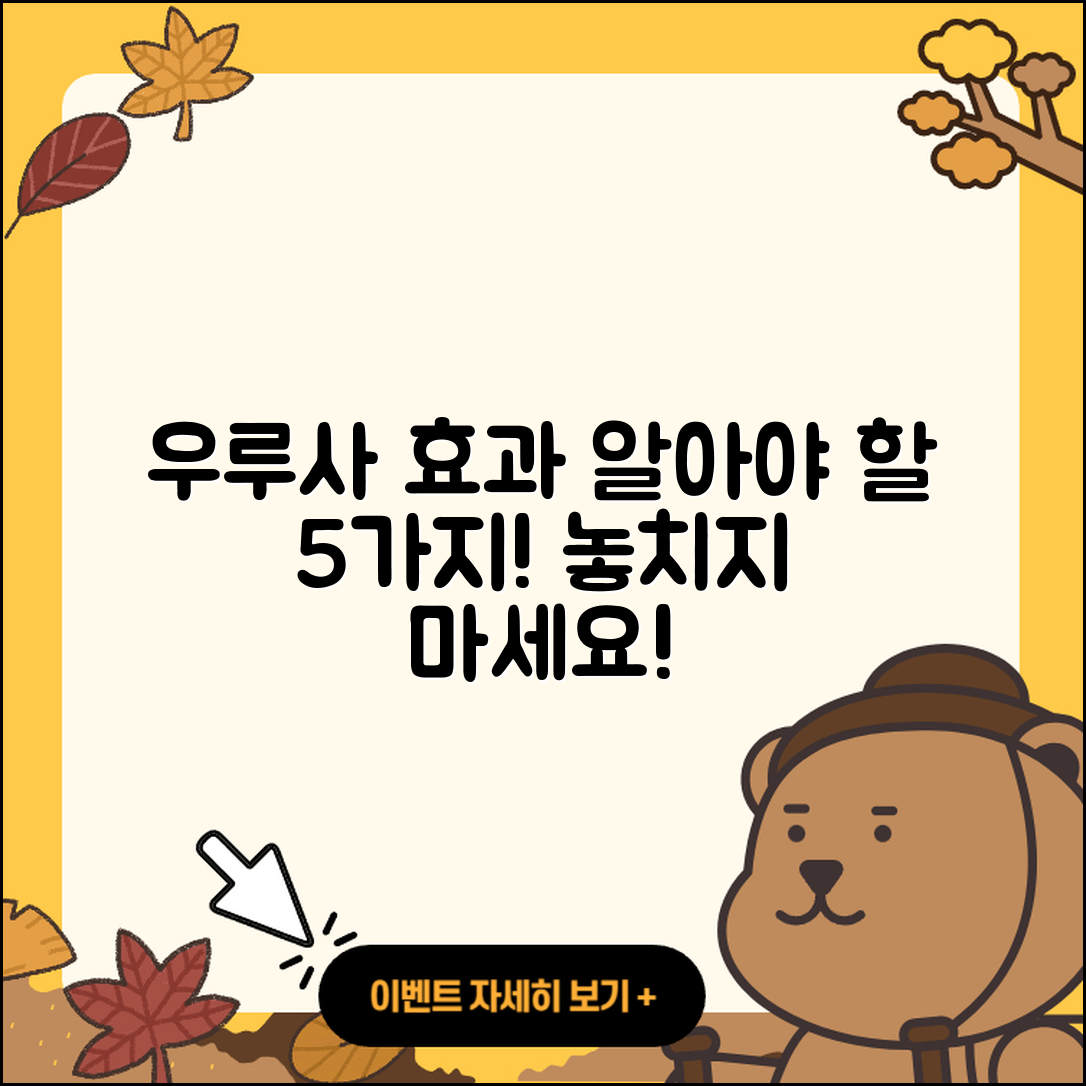 우루사 효과 알아야 할 5가지 사실