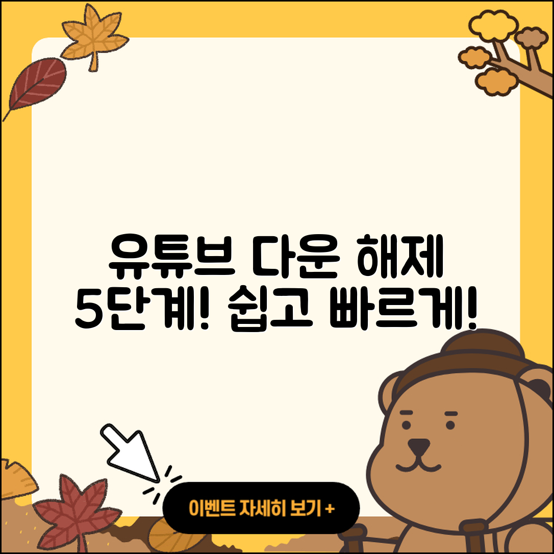 유튜브 다운로드 해제 절차 5단계 쉽게 설명!