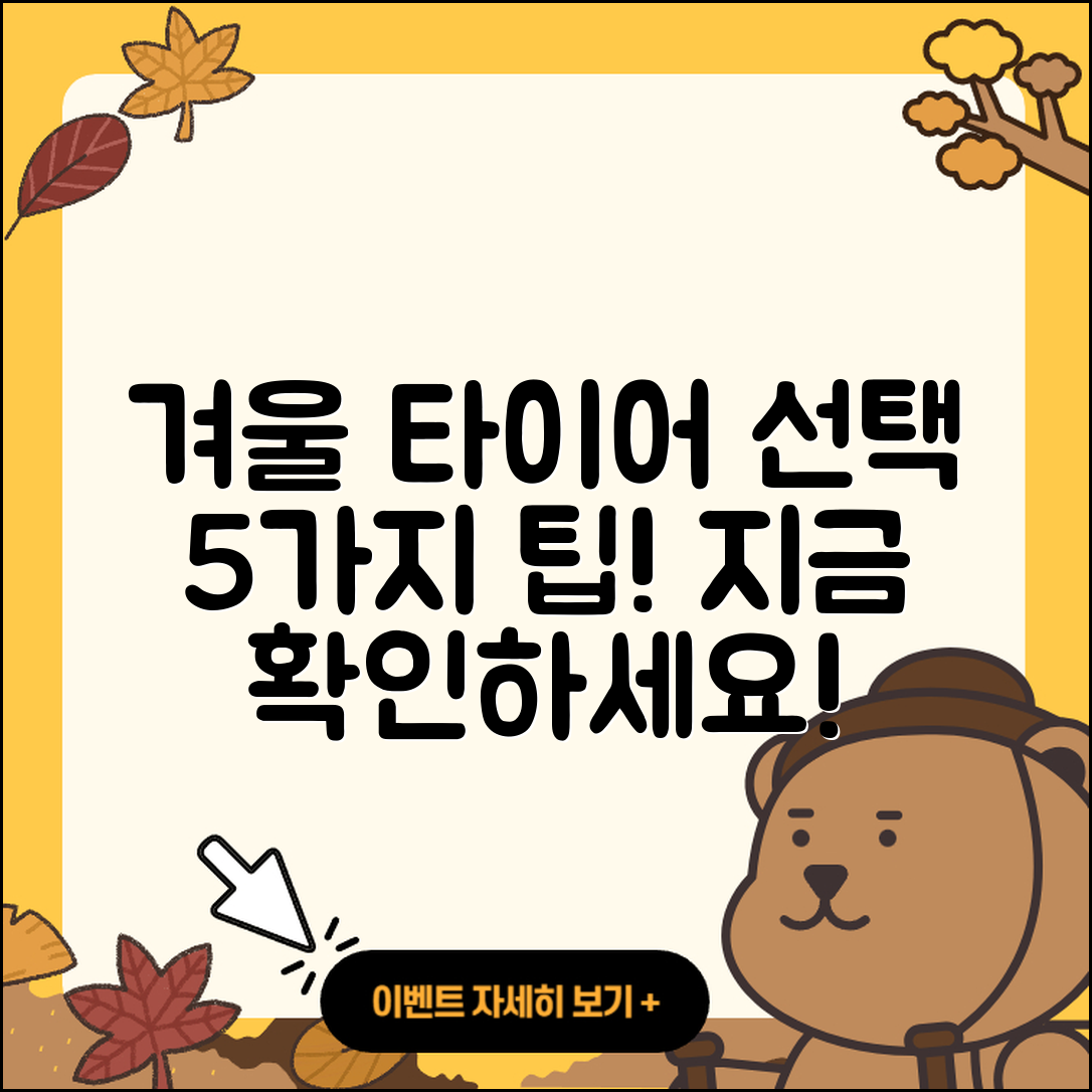 겨울용 타이어 정품 선택하기 5가지 팁