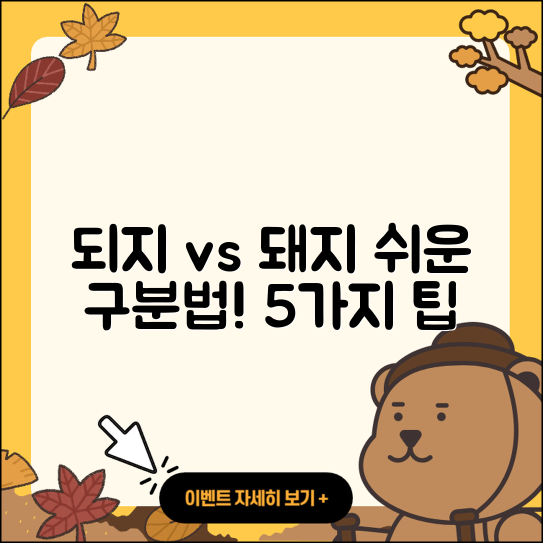 되지돼지 구분 쉽게 배우는 5가지 방법