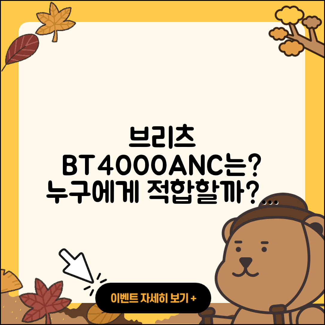 브리츠 BT4000ANC 누구에게 적합할까? 5가지!